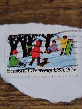 Seasons Greetings Holiday Stamp - Multicolor USA 20c